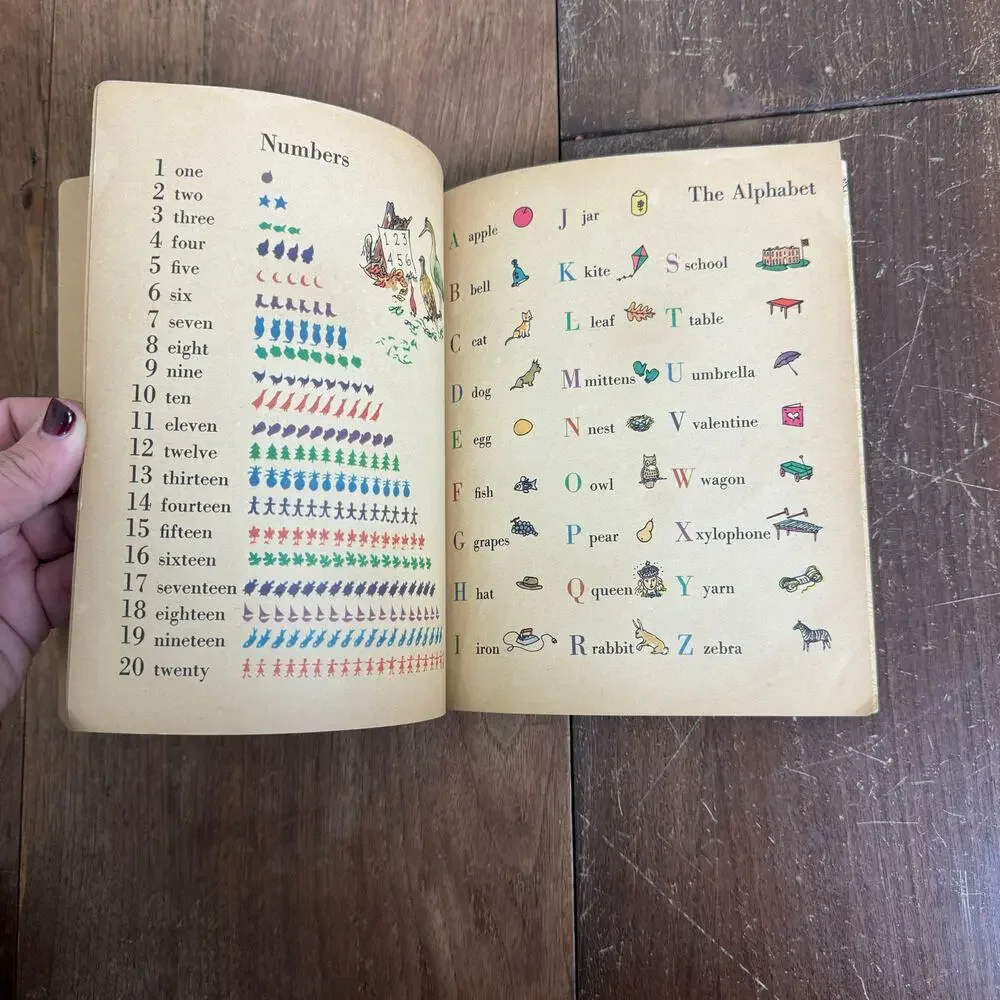 1950s Simon & Schuster Little Golden Activity Book Words Vintage Children's Book